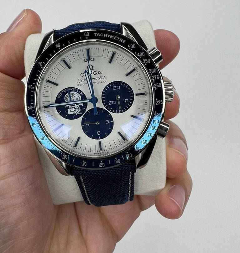 Speedmaster Anniversary Series (42 mm, acero con brazalete de tela de nailon recubierto) Viene con caja + certificado